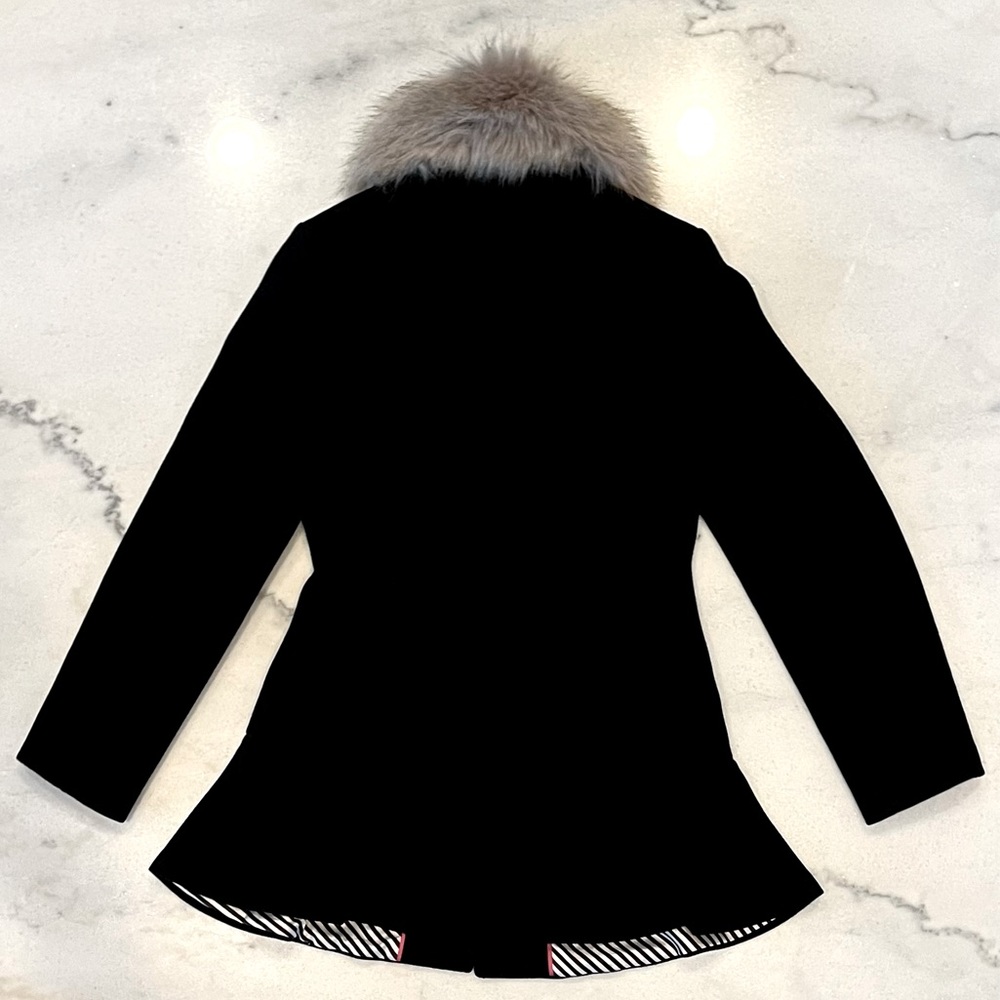 Kate Spade Faux-Fur Trim Fit and Flare Wool Coat - Picture 2 of 4